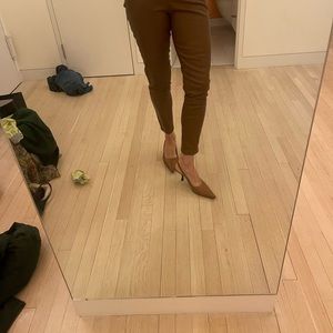 The row cognac leather leggings